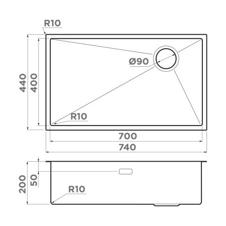 Кухонная мойка Omoikiri Taki 74-U/IF Side 4993171 75х45 цвет золото