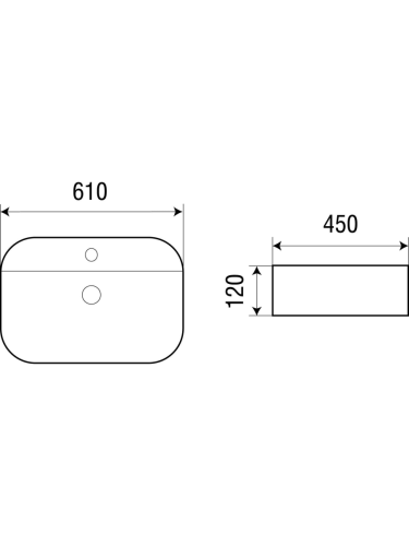 Раковина из сантехнического фаянса WeltWasser WW SK 10000003826 60х50 подвесная цвет белый 1 отверстие под смеситель - фото 2