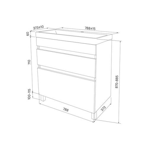 Тумба с раковиной Iddis Zodiac ZOD8CBFi95K 80х40 напольная цвет белый - фото 4