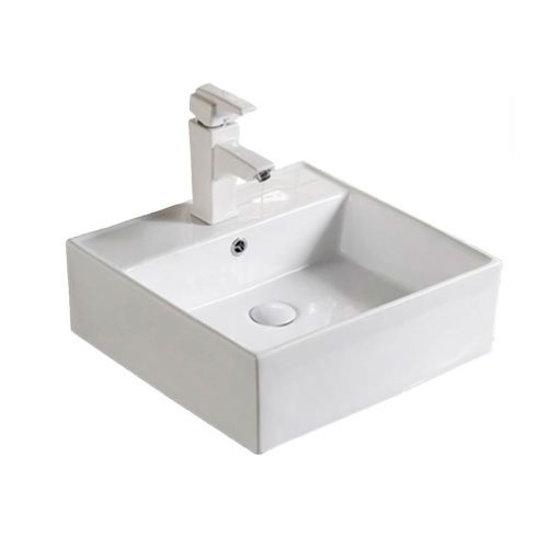 Раковина из сантехнического фарфора Melana A064-803 50х50 накладная цвет белый 1 отверстие под смеситель - фото 4