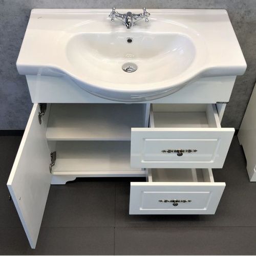 Тумба с раковиной Comforty Севилья 00-00003083CF 90х50 напольная цвет белый - фото 5
