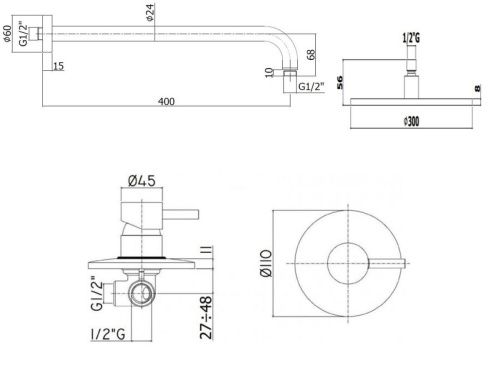 Душевая система Paffoni Light KITLIG011CRKING встраиваемая в стену с термостатом - фото 4