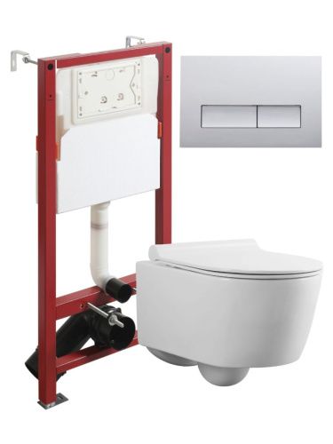 Комплект унитаз с инсталляцией и клавишей смыва Agger ATI05100+APB200 - фото 2