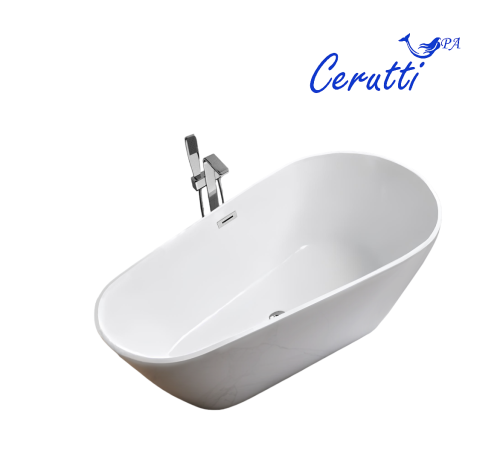 Ванна акриловая Cerutti SPA CT10503 170х80 отдельностоящая овальная с ножками - фото 3