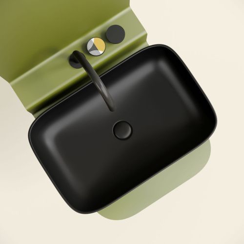 Раковина из сантехнического фарфора Ceramica Nova ELEMENT CN6053MB 60х40 накладная цвет черный без отверстий под смеситель - фото 4