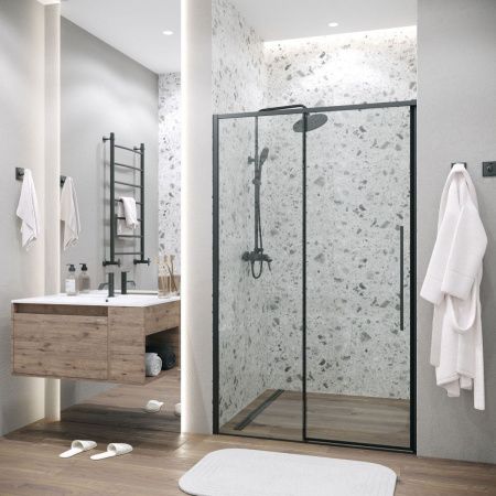 Душевая дверь Grossman Galaxy 100.K33.01.130.21.00 130х195 стекло прозрачное профиль черный