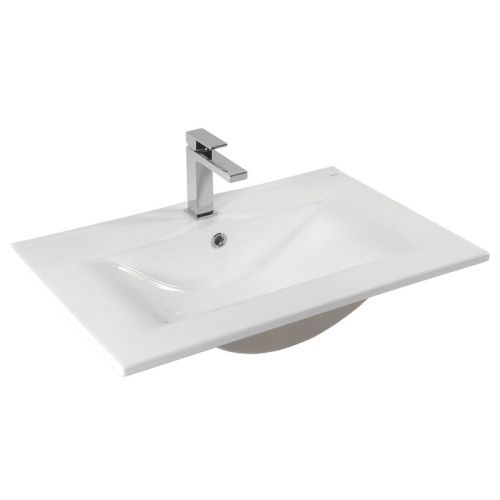 Раковина из сантехнического фарфора Bond Cube S05-700 70х50 встраиваемая цвет белый 1 отверстие под смеситель