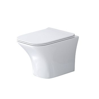 Унитаз подвесной Grossman Galaxy GR-4476S белый с сиденьем микролифт безободковый каскадный смыв