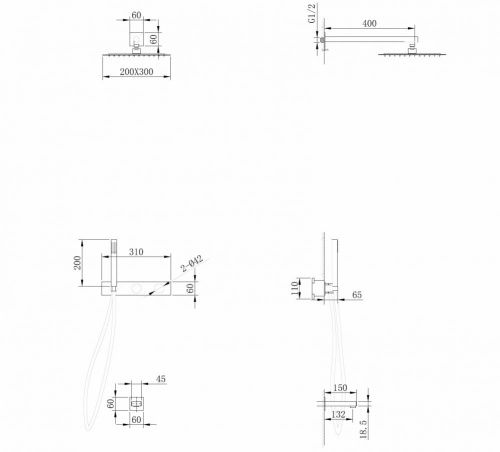 Душевая система Abber AF8717G встраиваемая в стену цвет золото - фото 3