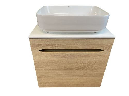 Тумба с раковиной Sintesi STL.W7015_SIN-LVB-APP-409 60х60 подвесная цвет бежевый - фото 4