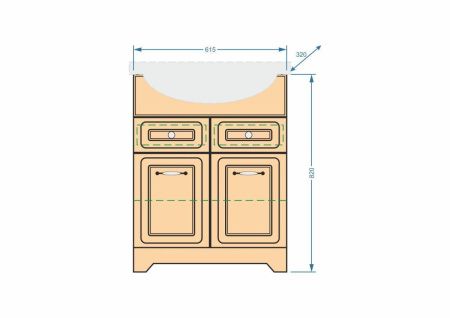 Тумба под раковину Stella Polar Кармела SP-00000178 60х30 напольная цвет коричневый