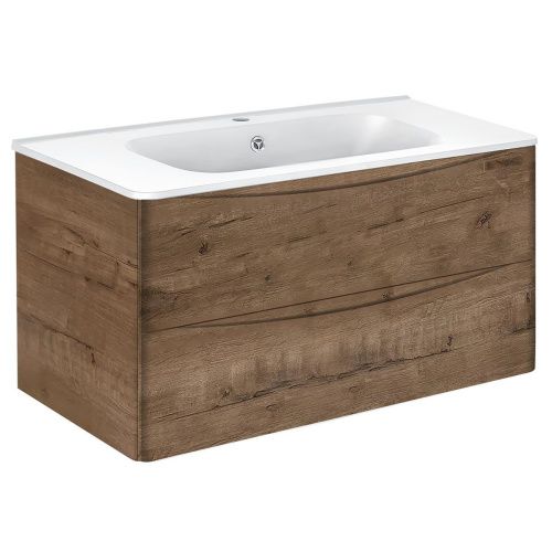 Тумба под раковину Vincea Paola VMC-2P100VO 100х50 подвесная цвет коричневый - фото 4