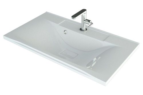 Раковина из искусственного камня Uperwood Elen 291120423 80х40 полувстраиваемая цвет белый - фото 2