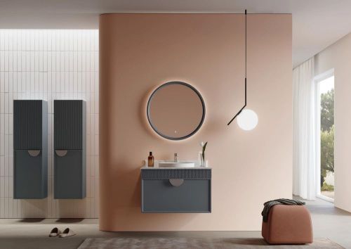 Тумба с раковиной Orka Molino 5004666 80х60 подвесная цвет черный - фото 2