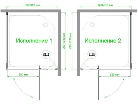 Душевой уголок Royal Bath HPVD RB9100HPVD-T-BL 100х90 стекло прозрачное профиль черный без поддона