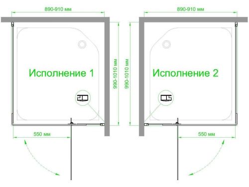 Душевой уголок Royal Bath HPVD RB9100HPVD-C-BL 100х90 стекло матовое профиль черный без поддона - фото 4
