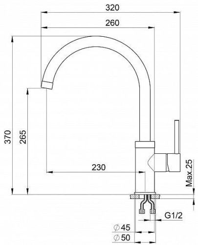 Смеситель для кухни Granula 2125, СЛАНЕЦ на мойку серый - фото 3