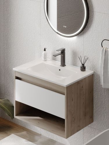 Раковина из сантехнического фарфора Teymi Ritta T51004 71х47 встраиваемая цвет белый 1 отверстие под смеситель - фото 3