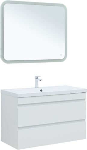 Тумба под раковину Aquanet Нота NEW 00335420 100х50 подвесная цвет белый - фото 5