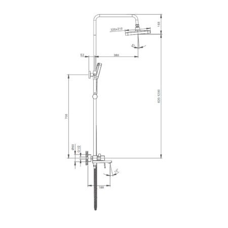 Душевая стойка Splenka S01.24.09 настенная цвет серый