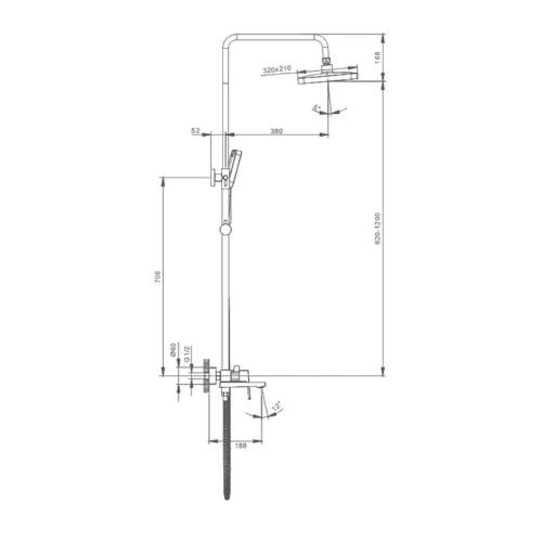 Душевая стойка Splenka S01.24 настенная цвет хром - фото 3