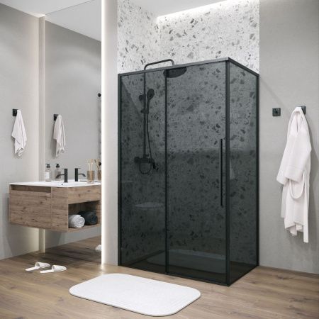 Боковая стенка Grossman Galaxy 200.K33.01.100.21.10 100х195 стекло тонированное профиль черный