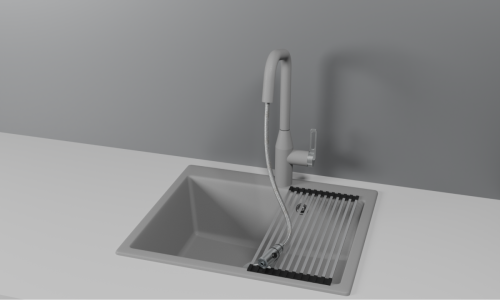 Смеситель для кухни Granula 8171, АЛЮМИНИУМ на мойку серый - фото 2