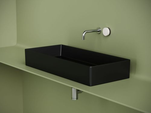 Раковина из сантехнического фарфора Ceramica Nova ELEMENT CN6072MB 80х40 накладная цвет черный без отверстий под смеситель - фото 4