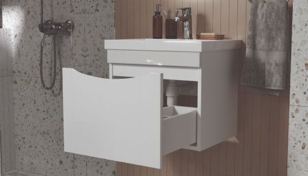 Тумба под раковину Velvex VIZO tp.VIZ.COM.50.1Y 50х40 подвесная цвет белый