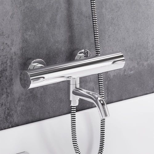 Смеситель для ванны и душа Damixa Scandinavian Pure 363000000 настенный хром с термостатом - фото 4