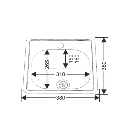 Кухонная мойка Melana 022 t (*15) 40х40 цвет хром поверхность полированная
