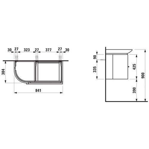 Тумба под раковину Laufen Palace 4.0153.2.075.463.1 80х40 подвесная цвет белый - фото 2