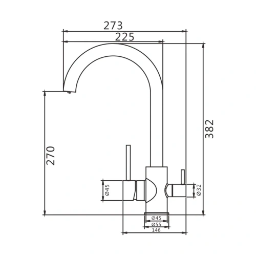 Смеситель для кухни Shevanik S168B на мойку сатин - фото 3
