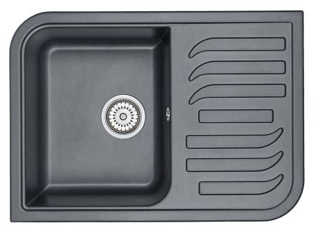 Кухонная мойка Granula 7001, ШВАРЦ 70х50 цвет черный поверхность матовая