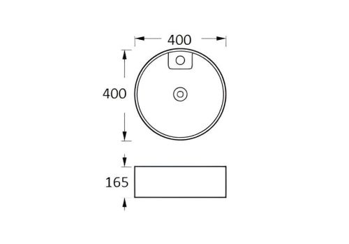 Раковина из сантехнического фарфора Aquatek AQ5118-MW 40х40 накладная цвет белый без отверстий под смеситель - фото 2