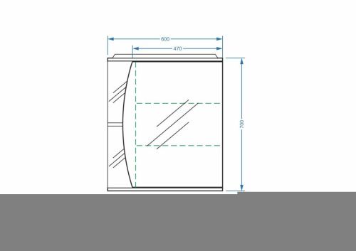Зеркало-шкаф Stella Polar Волна SP-00000049 60х70 подвесной цвет белый - фото 2