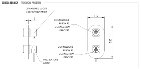 Смеситель для душа Remer X Style X93KBNO встраиваемый в стену черный
