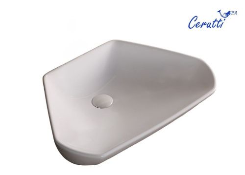 Раковина из сантехнического фарфора Cerutti SPA CR7070 60х40 накладная цвет белый без отверстий под смеситель - фото 4