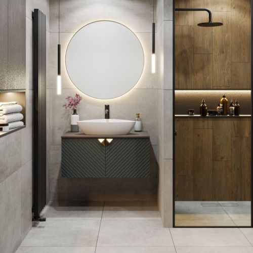 Тумба под раковину Runo Андорра 00-00004646 70х50 подвесная цвет серый - фото 4