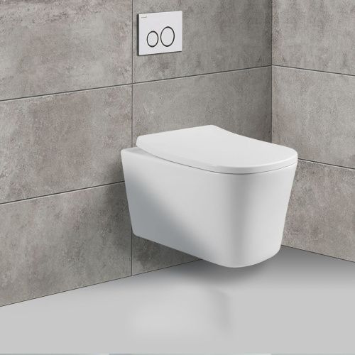 Унитаз подвесной Vincea Arco VT1-36 белый с сиденьем микролифт безободковый душевой смыв - фото 2