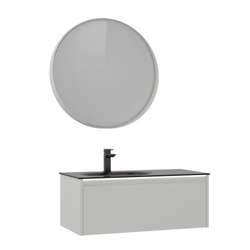 Тумба с раковиной Orka Lisbon 5001429 90х50 подвесная цвет серый - фото 2