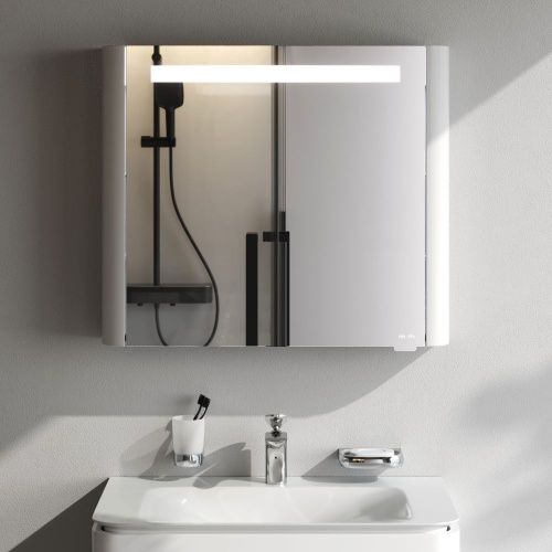 Зеркало-шкаф Am.Pm Sensation M30MCR0801WG 80х70 подвесной цвет белый