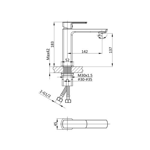 Смеситель Vincea Next VBF-1N1BG на раковину золото - фото 3