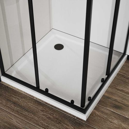 Душевой уголок Vincea City VSS-5CT8010CLB 100х80 стекло прозрачное профиль черный без поддона - фото 3