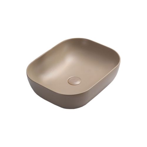 Раковина из сантехнического фарфора Vincea VBS-101MC 50х40 накладная цвет коричневый без отверстий под смеситель - фото 2