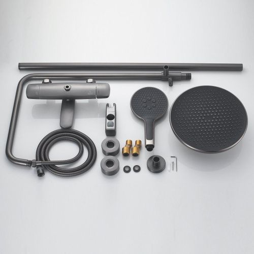 Душевая стойка Rose R3936T настенная цвет оружейная сталь - фото 4