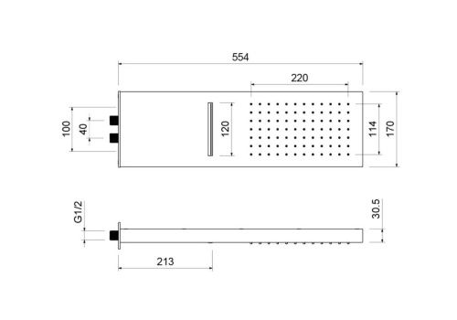 Верхний душ Aquatek AQ2085CR 15х55 хром - фото 3