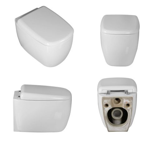 Унитаз подвесной Cerutti SPA CT10613 белый с сиденьем микролифт безободковый смыв торнадо - фото 5