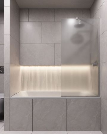 Душевая шторка на ванну Timo T16 60х140 стекло матовое профиль хром ориентация универсальная