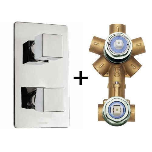 Комплект смесителей Bossini CUBE Z00062.030+Z00130 хром